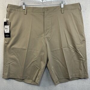 Adidas Golf Flat Front Shorts Men's 42 Khaki Performance Outdoors Classic